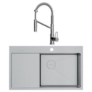 Omoikiri (мойка AKISAME 86 SIDE IN-R + смеситель MIKAWA 2 PLUS-SB BN) фото