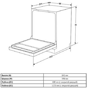 Отдельностоящая посудомоечная машина Кертинг KDF 60240 N фото 4 Отдельностоящая посудомоечная машина Korting KDF 60240 N фото 4