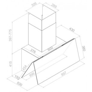 Вытяжка Пандо P-725/90 CR.NEGRO 850 фото 3 Вытяжка Pando P-725/90 CR.NEGRO 850 фото 3
