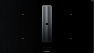 Индукционная варочная поверхность с вытяжкой Kuppersbusch с чёрными ручками KMI 9850.1 SR-S Stainless steel фото