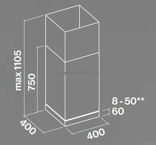 Вытяжка Фалмек Mira Top 40 Telescopica Fasteel wall фото 3 Вытяжка Falmec Mira Top 40 Telescopica Fasteel wall фото 3