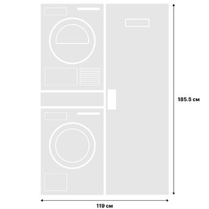 Asko Logic 24 (стиральная машина W4086C.W/3 + сушильная машина T408HD.W + сушильный шкаф DC7784 V.W + выдвижная полка HDB1153W) фото 2