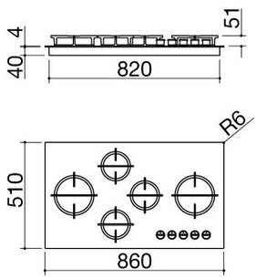 Газовая варочная панель Barazza 1PMDM95 фото 3