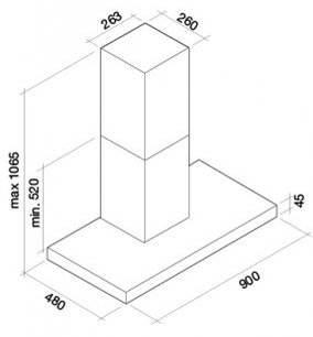 Вытяжка Фалмек Luce 90 Glass Black wall фото 2 Вытяжка Falmec Luce 90 Glass Black wall фото 2