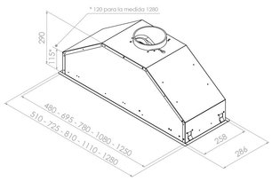 Встраиваемая вытяжка Pando GTI/810 NEGRO V.850 SEC фото 4