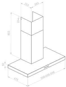 Вытяжка Пандо P-823N/60 IX V.850 ECO SEC PLUS фото 3 Вытяжка Pando P-823N/60 IX V.850 ECO SEC PLUS фото 3