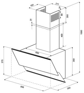 Вытяжка Krona IRIDA 900 white sensor фото 3 Вытяжка Krona IRIDA 900 white sensor фото 3