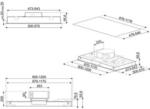 Встраиваемая вытяжка Смег KLT90LWHS фото 2 Встраиваемая вытяжка Smeg KLT90LWHS фото 2