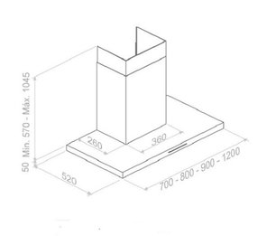Вытяжка Пандо P-401/120 IX 1050 SEC PLUS фото 3 Вытяжка Pando P-401/120 IX 1050 SEC PLUS фото 3