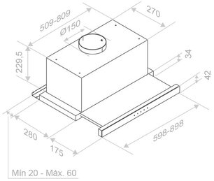 Встраиваемая вытяжка Пандо IES/60 IX TOUCH CT BLANCO 850 SEC фото 4 Встраиваемая вытяжка Pando IES/60 IX TOUCH CT BLANCO 850 SEC фото 4