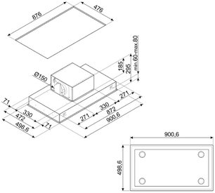 Встраиваемая вытяжка Смег KSCB90XE фото 2 Встраиваемая вытяжка Smeg KSCB90XE фото 2