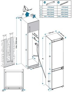 Встраиваемый холодильник Jacky`s JR BW1770 фото 3