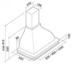Вытяжка Falmec Iris Malizia 120 (600) S орех фото 4