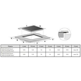 Индукционная варочная панель Кертинг HIB 95760 BB Smart фото 4 Индукционная варочная панель Korting HIB 95760 BB Smart фото 4