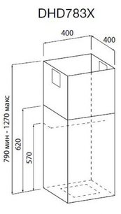 Вытяжка Де Дитрих DHD 783 X фото 3 Вытяжка De Dietrich DHD 783 X фото 3