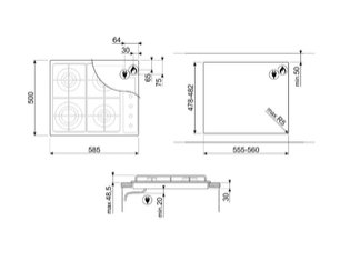 Варочная панель Смег S64S фото 2 Варочная панель Smeg S64S фото 2