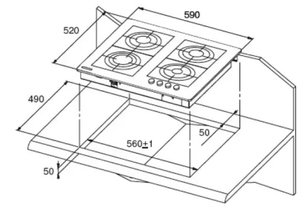Газовая варочная панель Куперсберг TS69 B фото 2 Газовая варочная панель Kuppersberg TS69 B фото 2