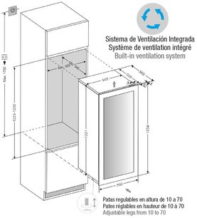 Встраиваемый винный шкаф Пандо PVMAV 124-70XR фото 3 Встраиваемый винный шкаф Pando PVMAV 124-70XR фото 3