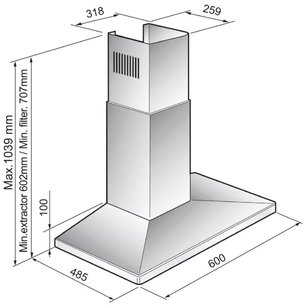 Вытяжка Кертинг KHC 6750 X фото 2 Вытяжка Korting KHC 6750 X фото 2