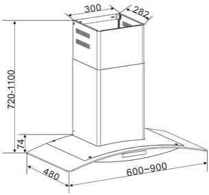 Вытяжка Кертинг KHC 9672 X фото 2 Вытяжка Korting KHC 9672 X фото 2