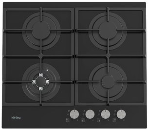 Газовая стеклянная варочная панель Кертинг HGG 6722 CTN фото Газовая стеклянная варочная панель Korting HGG 6722 CTN фото