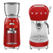 Smeg 50`s Style (кофемашина ECF02RDEU + кофемолка CGF11RDEU)