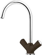 Смеситель Blanco Amona chrome/silgranit кофе Смеситель Blanco Amona chrome/silgranit кофе