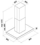 Вытяжка Falmec Luce 90 Glass White island фото 2