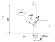 Смеситель Франке Neptune Style выдвижной шланг хром/оникс фото 2 Смеситель Franke Neptune Style выдвижной шланг хром/оникс фото 2