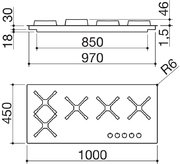 Газовая варочная панель Barazza 1PSPF105 фото 4