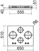 Газовая варочная панель Barazza 1PMD64N фото 4