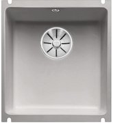 Мойка Бланко SUBLINE 375-U керамика отводная арматура InFino® серый алюминий фото Мойка Blanco SUBLINE 375-U керамика отводная арматура InFino® серый алюминий фото