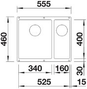 Мойка BLANCO SUBLINE 340/160-U Silgranit серый беж, чаша слева фото 2 Мойка BLANCO SUBLINE 340/160-U Silgranit серый беж, чаша слева фото 2