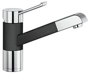 Смеситель Бланко Zenos-S chrome/Silgranit антрацит фото Смеситель Blanco Zenos-S chrome/Silgranit антрацит фото